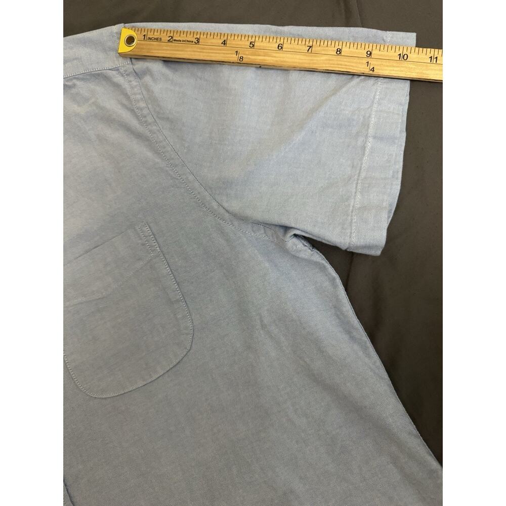 Charles Tyrwhitt Shirt Mens XL Blue Oxford Button Down Short Sleeve Classic Fit - Picture 6 of 14